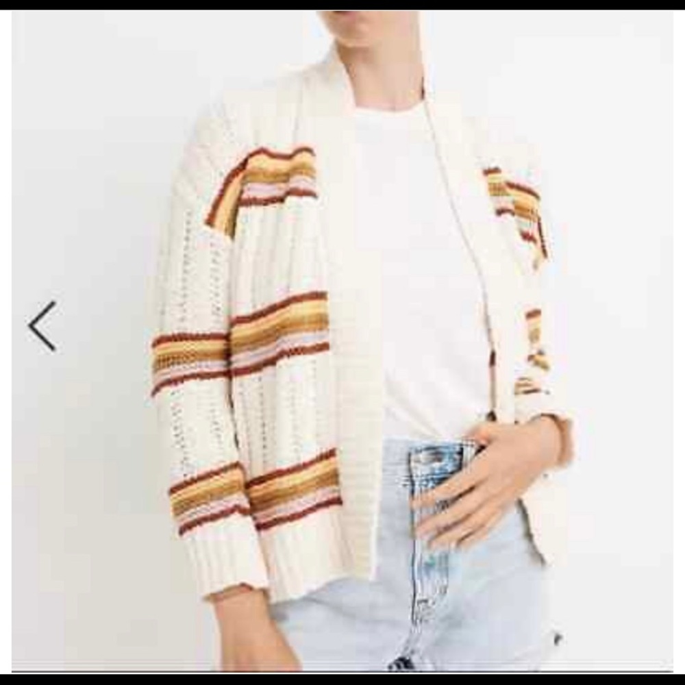 Madewell Striped Cardigan Sz Medium